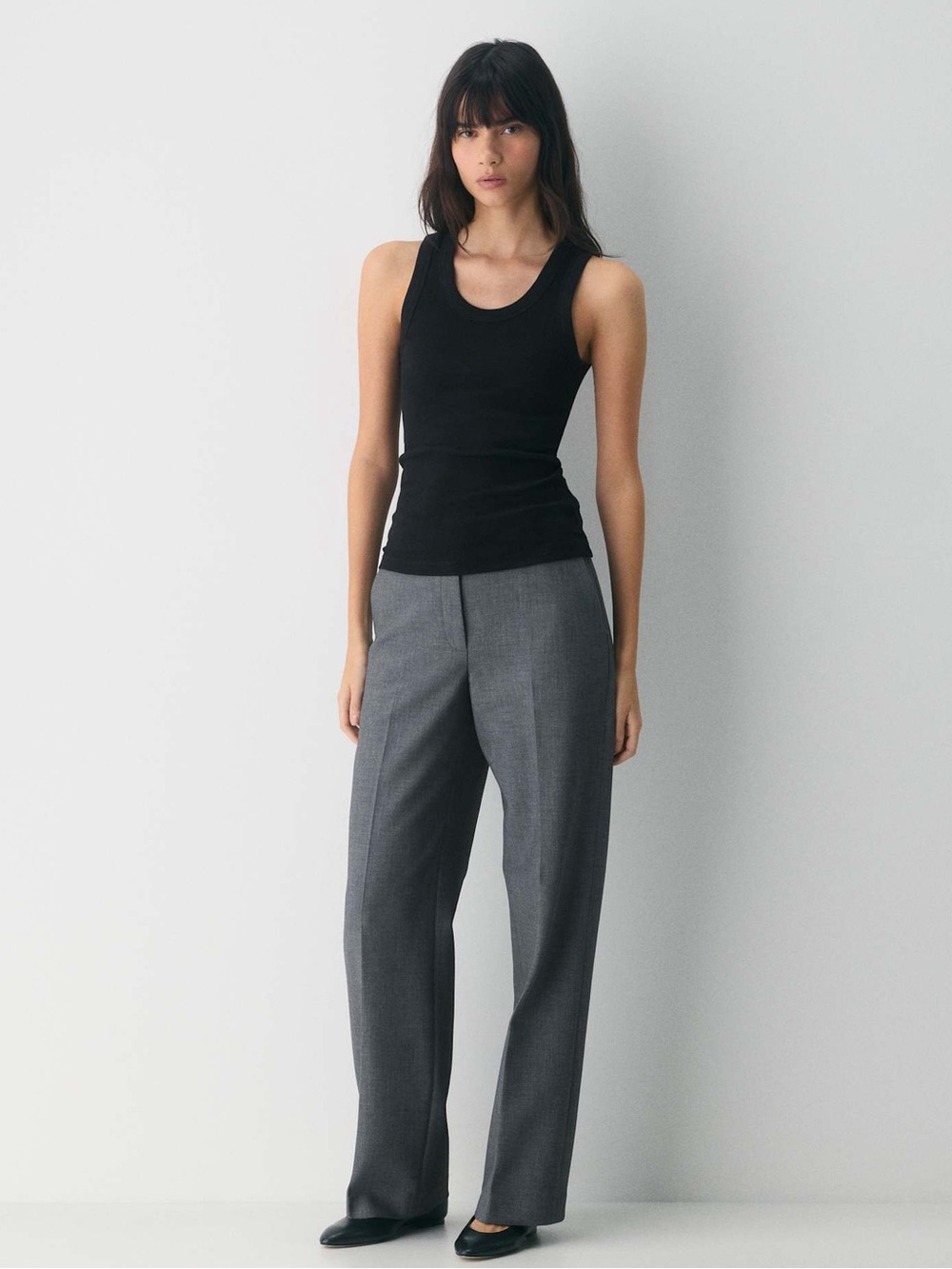 Babaton agency pant Heather Charcoal Wide-Leg Dress Pants size 10